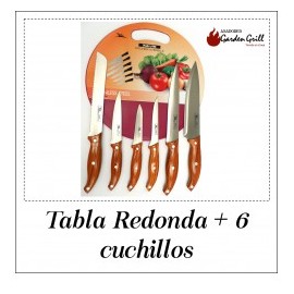 Tabla Redonda + 6 cuchillos